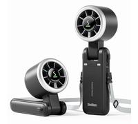 Diveblues Ventilateur Portable à Main, Ultra Rapide 10m/s, 5 Vitesses, Batterie Rechargeable, Jusqu'à 12h, Ventilateur de Poche avec Technologie Turbo pour Extérieur, Voyage, Noir