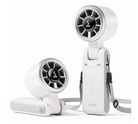 Diveblues Ventilateur Portable à Main, Ultra Rapide 10m/s, 5 Vitesses, Batterie Rechargeable, Jusqu'à 12h, Ventilateur de Poche avec Technologie Turbo pour Extérieur, Voyage, Blanc