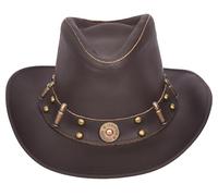 Divergent Retail Chapeau de brousse australien en cuir véritable de cowboy Western Marron Cooper, marron, M