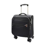 Divergent Retail DR543 Valise de cabine à coque souple | Nylon jacquard 900D | 8 roues doubles pivotantes | Serrure à combinaison TSA | 2 poches avant zippées | Extensible | Doublure de marque | Noir