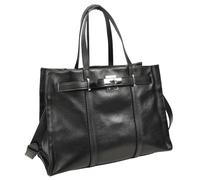 Divergent Retail DR928 Grand sac fourre-tout structuré aspect cuir avec fermeture à bouton rotatif, bandoulière amovible, sac à main de travail, Obsidian, Large