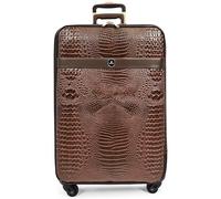 Divergent Retail Ensemble de Bagages 3 pièces en Similicuir imprimé Crocodile | Valise Moyenne | 4 roulettes multidirectionnelles | Cadenas à Combinaison | Acajou Marron Parker