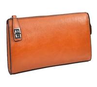 Divergent Retail Gomez Pochette de Voyage en Cuir Véritable pour Homme, Pochette de Poignet avec Fermeture Éclair (Tan)