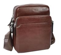 Divergent Retail Hendrix Sac à bandoulière en cuir véritable pour homme - Petite pochette de voyage et bandoulière pour passeport, marron, Small