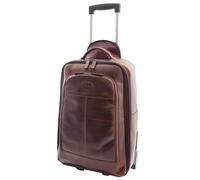 Divergent Retail Rolluxe Valise cabine à roulettes en cuir véritable, marron, L: 35 x H: 55 x W: 20, Chariot à roulettes