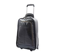 Divergent Retail Rolluxe Valise cabine à roulettes en cuir véritable, Noir , L: 35 x H: 55 x W: 20, Chariot à roulettes