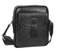 Divergent Retail Sac à bandoulière en cuir véritable pour homme - Petite pochette de voyage et bandoulière pour passeport - Magnus, Noir , Small
