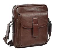 Divergent Retail Sac à bandoulière en cuir véritable pour homme - Petite pochette de voyage et bandoulière pour passeport - Magnus, marron, Small