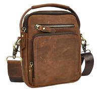 Divergent Retail Sac à bandoulière en daim pour homme, multi-poches avec sangle réglable, compartiments zippés et poignée de transport, Micheal Tan Hunter