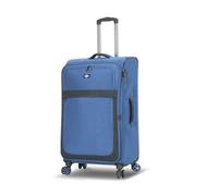 Divergent Retail Valise à coque souple avec 4 roues rotatives, serrure à combinaison et design extensible | Valise à roulettes en tissu léger | Cabine/Medium/L/Set de 3 pièces | Eastbourne Blue, Bleu