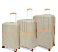 Divergent Retail Yelena Fenland Valise rigide en polypropylène | Ensemble de cabine de taille moyenne et grande | Serrure TSA | 8 roues pivotantes | Extensible | Séparateur à fermeture éclair |