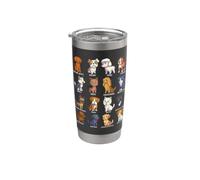 Divers chiens Kawaii Cartoon - Races de chiens Gobelet isotherme en acier inoxydable double paroi