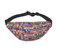 Divers drapeaux Grand sac banane tendance pour voyage, décontracté, convient pour le sport, la course à pied, le cyclisme, les voyages, la pêche