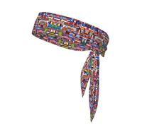 Divers drapeaux imprimés bandeau de sport double face avec cravates, polyvalent pour jogging, cyclisme, exercice