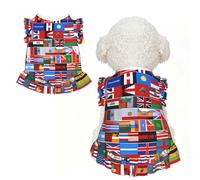 Divers drapeaux imprimés robes pour chien, jupe chemise pour chien mignon sans manches, tenue d'été pour animaux de compagnie, pour chiot et petit chat L