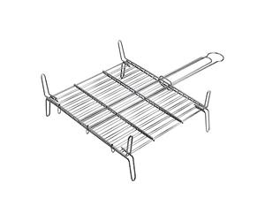 Divers Grille Double pour Barbecue - Zinc - 50x50 cm