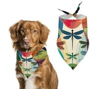 Divers libellules colorées bandana triangle pour chien écharpe lavable en polyester bavoirs mignons bandana pour chiens de taille moyenne et grande taille chiots et chats