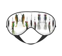 Divers types d'appâts de pêche masque de sommeil double face, occultant, masque pour les yeux soyeux pour dormir, voyage, doux, respirant, léger et confortable