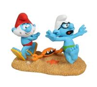 Diverse Figure Papa Smurf And Brainy On The Beach