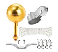 Diverses accessoires de mât de drapeau, y compris une boule décorative dorée de 7,6 cm pour une fonctionnalité améliorée