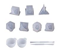Diverses formes moule à dés multi-spec Digital Crystal Epoxy Résine Kit Digital Game Silicone Art Set