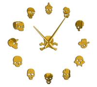 Diverses têtes de mort décoratives DIY autocollant grande horloge murale squelette mort cranium moderne fantaisie cadeau personnalisé bricolage grande horloge murale