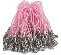 Diverses utilisations : cordon en nylon avec fermoir mousqueton de 70 mm, idéal pour tous vos besoins (rose)