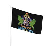 Diversité Drapeau De Jardin 90X150Cm Emblème De Sainte-Lucie Bannière De Jardin Couleurs Vives Pirate Drapeau Pour Cadeau De Noë, Festival, Terrasse