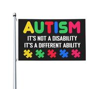 Diversité Drapeau De Jardin 90X150Cm L'Autisme N'Est Pas Un Handicap, C'Est Une Capacité Différente Drapeaux L'Intérieur Pirate Drapeaux Pour Festival, Jardin, Cadeau D'Anniversaire