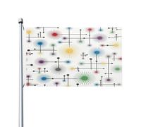 Diversité Drapeau De Jardin 90X150Cm Star Retro Go Lignes Modernes Du Milieu Du Siècle Drapeaux Résistants Aux Intempéries Drapeau Personnalisé Pour Jardin, Festival, Cadeau D'Anniversaire