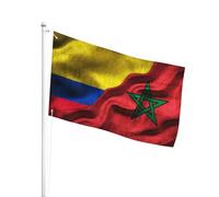Diversité Drapeau Personnalisé Colombien Colombie Maroc Marocain Drapeaux Bannières L'Intérieur Pirate Drapeaux Pour Décoration D'Halloween, Jardin, Terrasse, 3X5 Ft