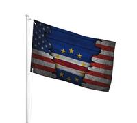 Diversité Drapeaux Bannières 90X150Cm Amérique Texturée Cap-Vert Drapeau D'Extérieur Résistants Aux Intempéries Drapeau De Jardin Pour Cadeau De Noë, Décoration D'Halloween, Terrasse