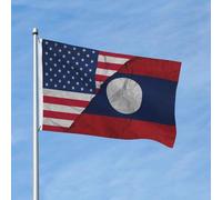 Diversité Drapeaux Bannières L'Amérique Du Laos Compliquée Drapeau Personnalisé Résistants Aux Intempéries Drapeau De Jardin Pour Décoration D'Intérieur, Terrasse, Cadeau De Noë, 3X5 Ft