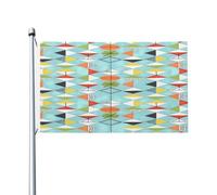 Diversité Pirate Drapeaux 90X150Cm Motif Géométrique Vintage Moderne Du Milieu Du Siècle Drapeau Personnalisé Parfait Drapeaux Pour Cadeau D'Anniversaire, Jardin, Festival