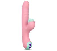 Diversual Daisy, Vibromasseur lapin rechargeable USB, silicone, 100 % étanche (rose)