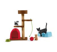 Schleich 42501 Farm World Assortiment de Figurines d'animaux avec Chats et Chatons - Coffret de Jouets. Figurines réalistes avec Maman Chat et Chaton pour Garçons et Filles à Partir de 3 Ans