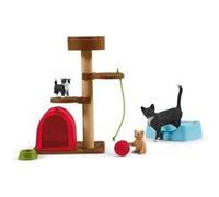 Schleich 42501 FARM WORLD Assortiment de Figurines d'Animaux avec Chats et Chatons, Coffret de Jouets schleich. Figurines réalistes avec Maman Chat et Chaton pour Garçons et Filles à Partir de 3 ans