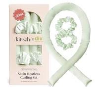 Divi x Kitsch - Lot de bigoudis en satin sans chaleur - Boucleurs sans chaleur pendant la nuit - Fer à friser pour dormir - Baguettes à souffler pendant la nuit