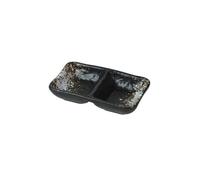 Divided Ceramic Dish 2 Compartment Appetizer Plates Soy Dipping Sauce Charcuterie Bowls Snack Platter for Soy Vinegar Ketchup BBQ Sauce Side Dishes for Seasoning, Appetizer, Vinegar, Ketchup