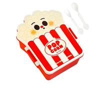 Divided Food Container - Secure Locking Lid For Smmooth Transport, 14.7cm X 18.4cm Compact Size, Includes Reusable Fork Spoon Set, Heat Resistant Safe Material - For Travel & Picnic Surrface