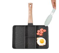 Divided Grill Pan - Nonstick Section Skillet, Heat Resistant Handle, Multi-Zone Cooking Plate | for Eggs, Bacon, Crêpes, Sausage, Breakfast Cooking, Omelet Making, Meal Preparation, Kitchen Frying,