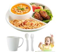 Divided Plates, Reusable Lunch Tray, 9.13x9.13x1.77 Inches Dinnerware with Compartments, Food Safe Material with Easy Clean, Modern Serving Design, Dining Trays for Offices Cafeteria Parties & Events