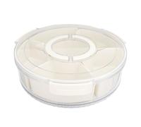 Divided Rotating Serving Tray with Lid and Handle Large Snack Box Container with LidAirtight Fridge Organizer Box with 6Pcs Inner Boxes for Fridge