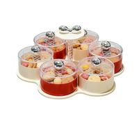 Divided Serving Tray - 13 * 5.7inch Rotating Kitchen Food Dish with Lid, Multi Section Snack Organizer | Veggie Serving Tray Food Table Kids Adults Travel Picnic Catering Hosting for