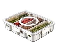 Divided Serving Tray, 4 Compartment Charcuterie Container with Handles, Storage Box Divided Tray, Thickened Fresh Keeping Box, Reusable Serving Trays, Bowls for Nuts, Snacks and Crackers