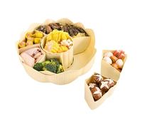 Divided Serving Tray, Detachable Vegetable Basket, Snack Spinner Tray, Rotatable Serving Platter Serving Dish with Compartments Multi Section Serving Tray Portable Entertaining Serving Platter for Ho