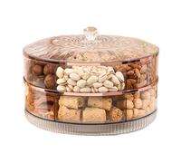 Divided Serving Tray with Lid | 7 Compartments Rotating Platter - Candy Dish with Lid and Handle,For Fruit Nut Food Storage Serving Party Picnic Wedding