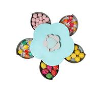 Divided Serving Tray with Lid - Rotatable Multi-Compartment Snack Platter | Detachable Vegetable Tray with Turntable for Veggie Chips Dips Candy Dessert Party Entertaining Hosting Home