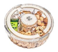 Divided Serving Tray with Lid, Snack Containers, Snack Tray, Round Snack Spinner Tray, Multi-Compartment Snack Container for Candy and Fruit, Reusable Candy Platter Tray for Parties and Home