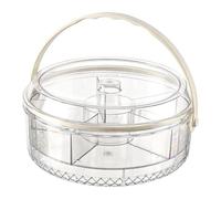 Divided Snack Container With Lid And Handle For Travel Picnic Storage